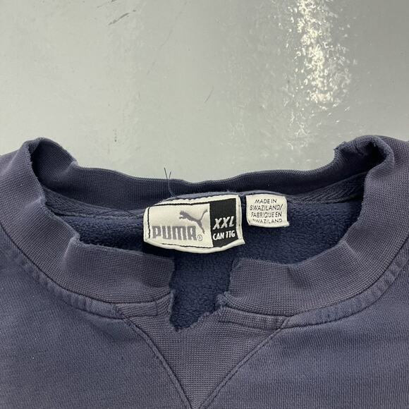 Vintage 90s Puma Navy Faded Distressed Boxy Sweatshirt - Picture 6 of 6